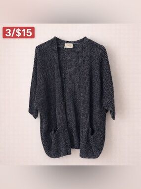 Universal Thread Cardigan Size Medium Open Front Marled Knit Blue